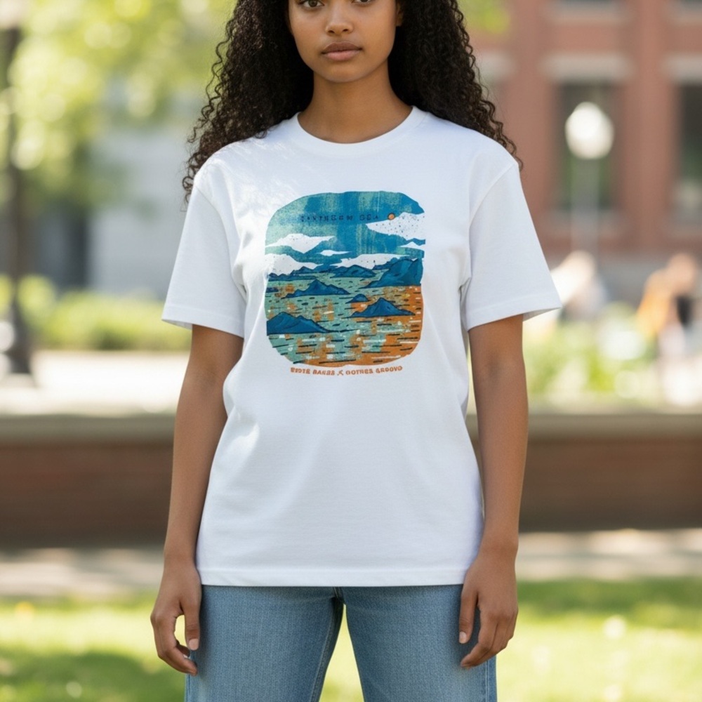 Eddie Bauer Women’s Southern Sea Graphic Tee Shirt White Size Small NWOT
